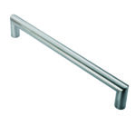 Eurospec 30mm Dia. Mitred Pull Handle - 450mm C/C - Bolt Through Fixing - Satin Stainless Steel