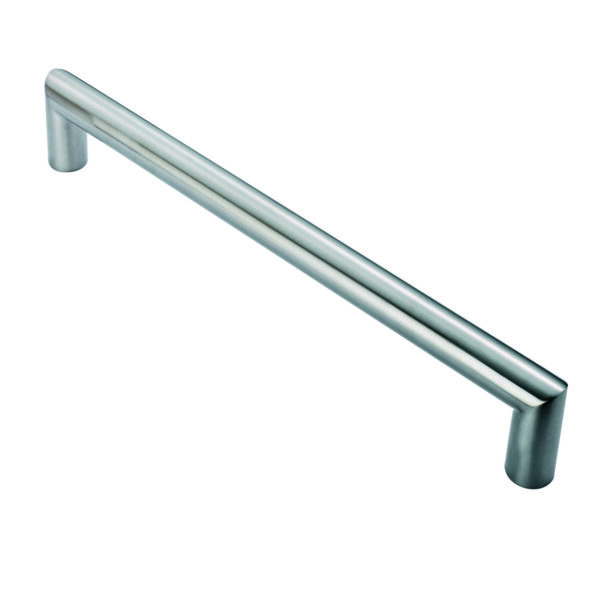 Eurospec 30mm Dia. Mitred Pull Handle - 450mm C/C - Bolt Through Fixing - Satin Stainless Steel