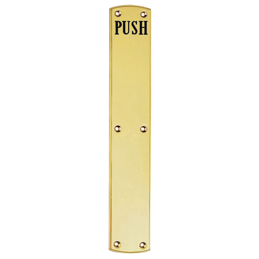 pf105e_1.jpg Carlisle Brass Push Plate (Engraved) - Polished Brass - Image 1