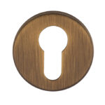 Manital Escutcheon - Euro Profile - Push-on Round Rose Bgo (Brushed Bronze Matt) - Antique Brass