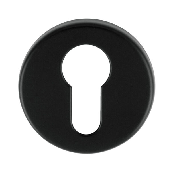 Manital Escutcheon - Euro Profile - Push-on Round Rose Ner (Matt Black)