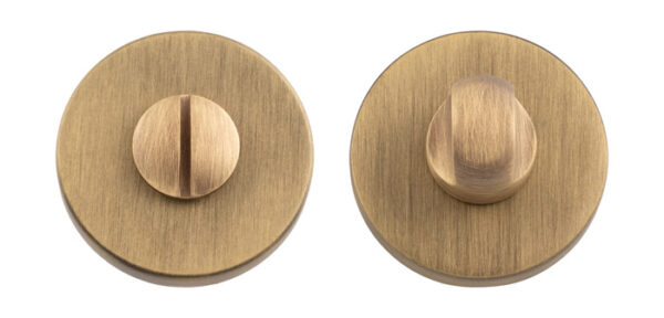 Manital Turn & Release on Push-on Round Rose Bgo (Brushed Bronze Matt) - Antique Brass