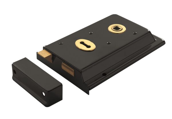 Eurospec 6 x 4" Rim Lock - Dual Handed C/W 2 Keys - Black Japanned