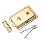 Eurospec 6 x 4" Rim Lock - Dual Handed C/W 2 Keys - Polished Brass
