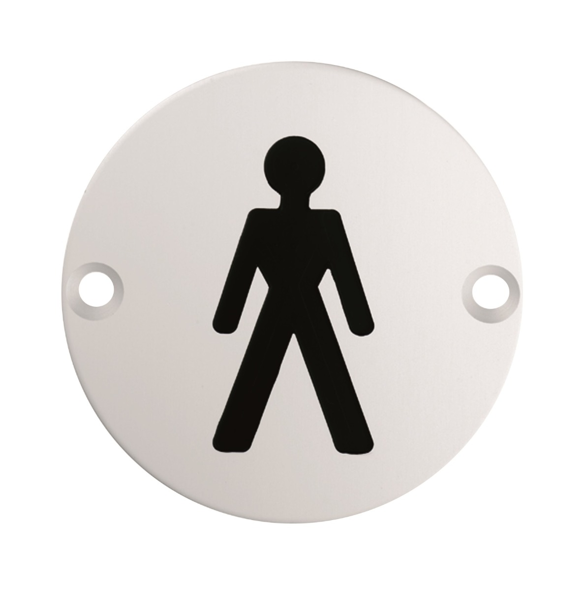 sex1011sss.jpg Eurospec 76mm Sign - Male - Face Fix - Satin Stainless Steel - Image 1