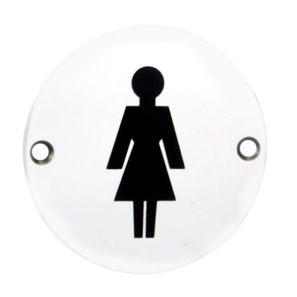Eurospec 76mm Sign - Female - Face Fix - Bright Stainless Steel