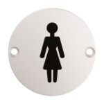 Eurospec 76mm Sign - Female - Face Fix - Satin Stainless Steel