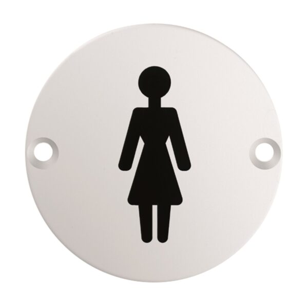 Eurospec 76mm Sign - Female - Face Fix - Satin Stainless Steel