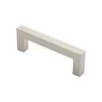 Eurospec 19mm Dia. Square Mitred Pull Handle - 150mm C/C - Bolt Through Fixing - Satin Stainless Steel