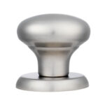 Eurospec Round Centre Door Knob - 70mm Dia. - Bolt Through Fixing - Satin Stainless Steel