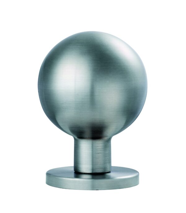 Eurospec Steelworx 58mm Dia Knob on Rose (Turning) - Satin Stainless Steel