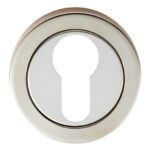 Eurospec Escutcheon - Euro Profile - Screw-on Round Rose - Bright Stainless Steel