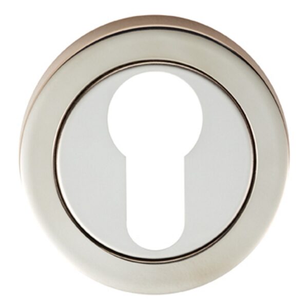 Eurospec Escutcheon - Euro Profile - Screw-on Round Rose - Bright Stainless Steel