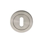 Eurospec Escutcheon - Lock Profile - Screw-on Round Rose - Satin Stainless Steel