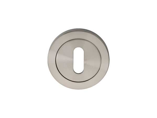 Eurospec Escutcheon - Lock Profile - Screw-on Round Rose - Satin Stainless Steel