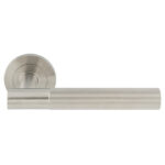 Carlisle Brass Arrow Lever on Sprung Screw-on Round Rose - Satin Stainless Steel