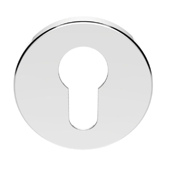 Serozzetta Escutcheon - Euro Profile on Concealed Fix Push on Round Rose - Polished Chrome