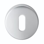 Serozzetta Escutcheon - Lock Profile on Concealed Fix Push on Round Rose - Satin Chrome