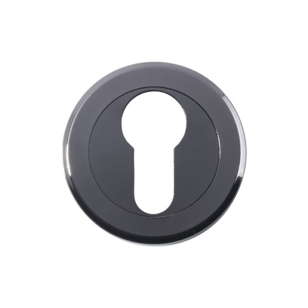 Serozzetta Escutcheon - Euro Profile - Screw-on Round Rose - Black Nickel