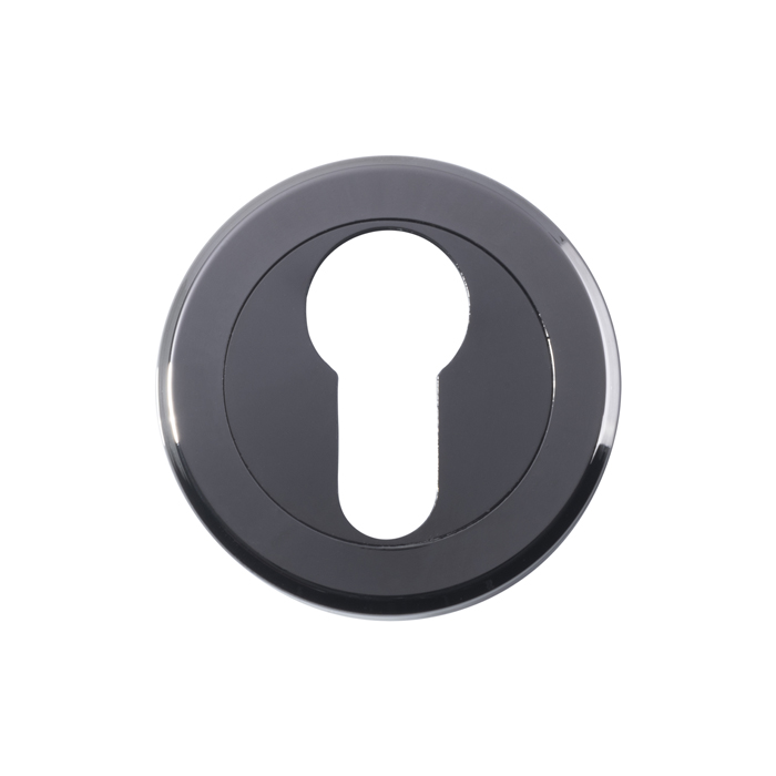 szm001bn_2_1.jpg Serozzetta Escutcheon - Euro Profile - Screw-on Round Rose - Black Nickel - Image 1