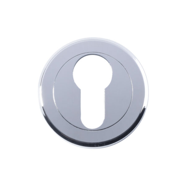 Serozzetta Escutcheon - Euro Profile - Screw-on Round Rose - Polished Chrome