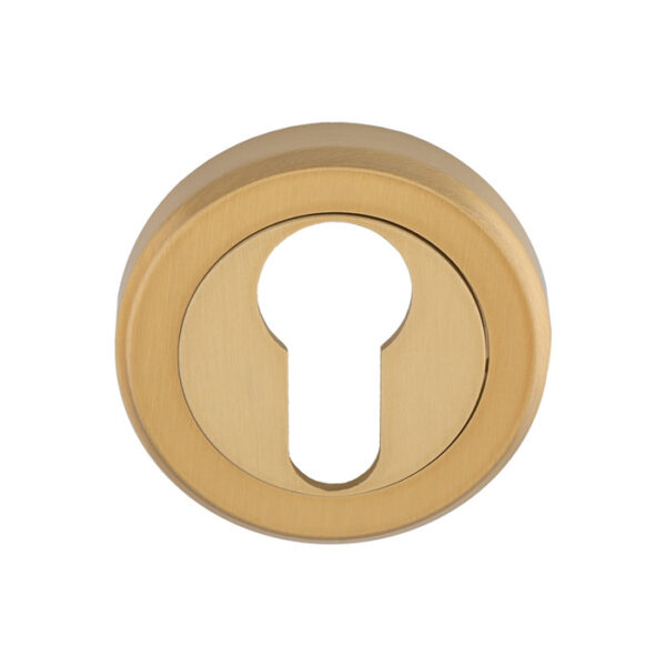 Serozzetta Escutcheon - Euro Profile - Screw-on Round Rose - Satin Brass