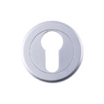 Serozzetta Escutcheon - Euro Profile - Screw-on Round Rose - Satin Chrome