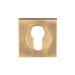 Serozzetta Escutcheon - Euro Profile - Square Rose - Antique Brass