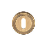 Serozzetta Escutcheon - Lock Profile - Screw-on Round Rose - Antique Brass