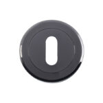 Serozzetta Escutcheon - Lock Profile - Screw-on Round Rose - Black Nickel
