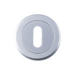Serozzetta Escutcheon - Lock Profile - Screw-on Round Rose - Satin Chrome