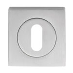 Serozzetta Escutcheon - Lock Profile - Square Rose - Satin Chrome