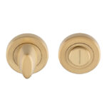 Serozzetta Turn & Release - 5mm Spindle - Screw-on Round Rose - Satin Brass