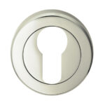 Serozzetta Escutcheon - Euro Profile - Screw-on Round Rose - Polished Nickel