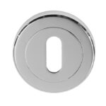 Serozzetta Escutcheon - Lock Profile - Screw-on Round Rose - Polished Chrome