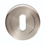 Serozzetta Escutcheon - Lock Profile - Screw-on Round Rose - Satin Nickel