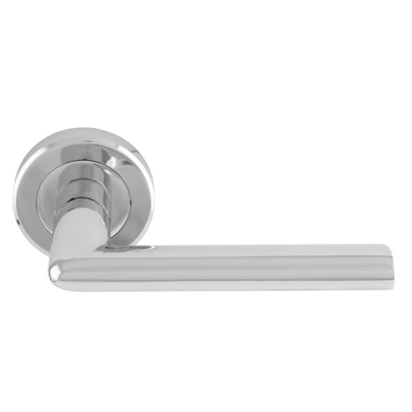 Serozzetta Dieci Lever on Sprung Screw-on Round Rose - Polished Chrome
