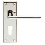 Serozzetta Dieci Lever on Face-Fix Backplate - Euro 47.5mm - Polished Nickel