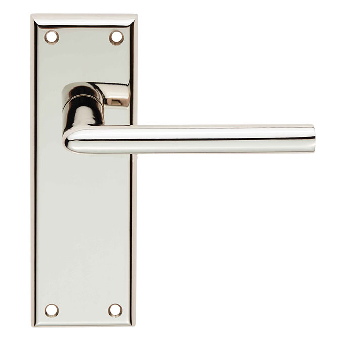 szr012pn_3.jpg Serozzetta Dieci Lever on Face-Fix Backplate - Latch - Polished Nickel - Image 1