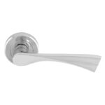 Serozzetta Venti Lever on Sprung Screw-on Round Rose - Polished Chrome