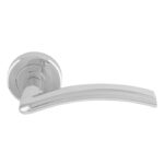Serozzetta Trenta Lever on Sprung Screw-on Round Rose - Polished Chrome