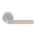 Serozzetta Quaranta Lever on Sprung Screw-on Round Rose - Polished Chrome/Satin Nickel