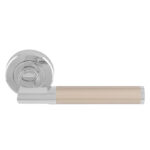 Serozzetta Sessanta Lever on Sprung Screw-on Round Rose - Polished Chrome/Satin Nickel