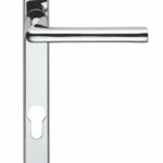 Serozzetta Rosa Lever on Narrow Plate - Lock Euro Profile 92mm C/C - Polished Chrome