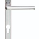 Serozzetta Rosa Lever on Narrow Plate - Lock Euro Profile 92mm C/C - Satin Chrome