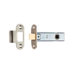 Eurospec Tubular Latch 3 - Rounded Strike & Forend - Nickel Plated
