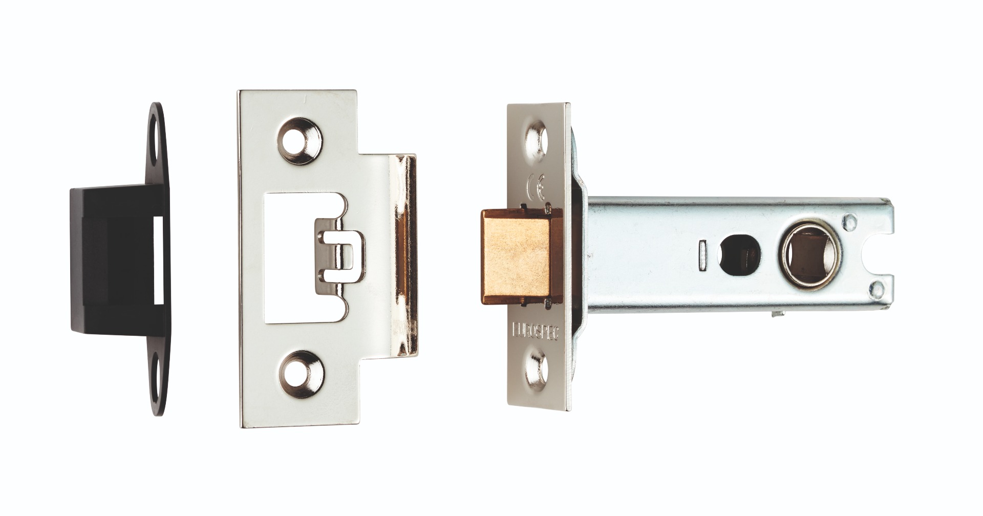 tls8030np.jpg Eurospec 76mm Easi-T Heavy Sprung Tubular Latch - Nickel Plated - Image 1