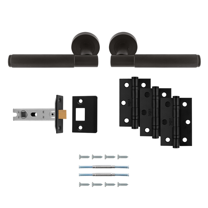 udp010mb_1.jpg Serozzetta Lagos Latch Pack - Ultimate Door Pack - Matt Black - Image 1
