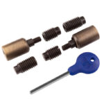 Carlisle Brass Sash Window Stop (2 x Stops 4 x Ferrules 1 x Key) - Antique Brass