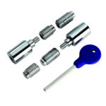 Carlisle Brass Sash Window Stop (2 x Stops 4 x Ferrules 1 x Key) - Polished Chrome